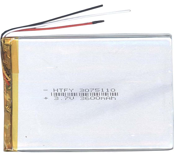 Изображение товара Аккумулятор AMPERIN Li-Pol батарея 3*75*110мм 3pin 3.7V/3600mAh 017332