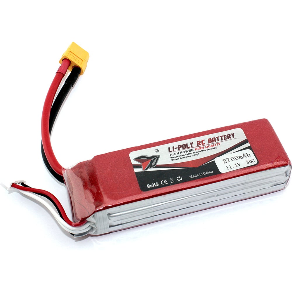 Изображение товара Аккумулятор AMPERIN Li-Pol 11.1V 2700mAh с разъемом XT60