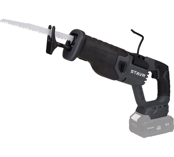 Изображение товара Пила сабельная аккумуляторная СТАВР 18V UNI-M, Stavr SRS 18BL-255V, BL, 255/110мм дерево/металл, рег-ка оборот, быстрозажим.патрон, маятник.ход, подсветка, крюк (без акб и зу) Ставр 9021000086