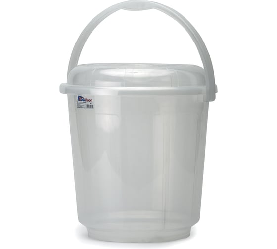 Изображение товара Ведро ООО "ТД "ДИМПЛАСТ" 13 л с крышкой прозрачное 2 шт 4627116927685