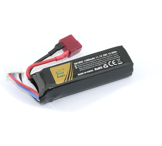 Изображение товара Аккумулятор AMPERIN Li-Pol 11.1V 401855 1400mAh разъем T-plug 096975