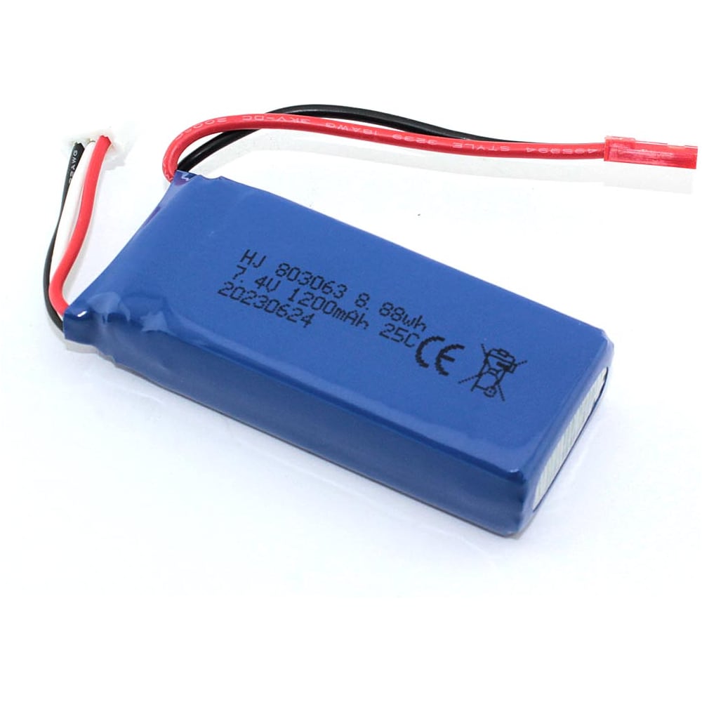 Изображение товара Аккумулятор AMPERIN Li-Pol 7.4V 803063 1200mAh JST 097019
