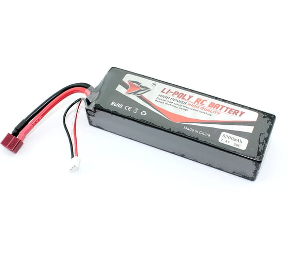 Изображение товара Аккумулятор AMPERIN Li-Pol 7.4V 7544128 5200mAh T-plug 097020