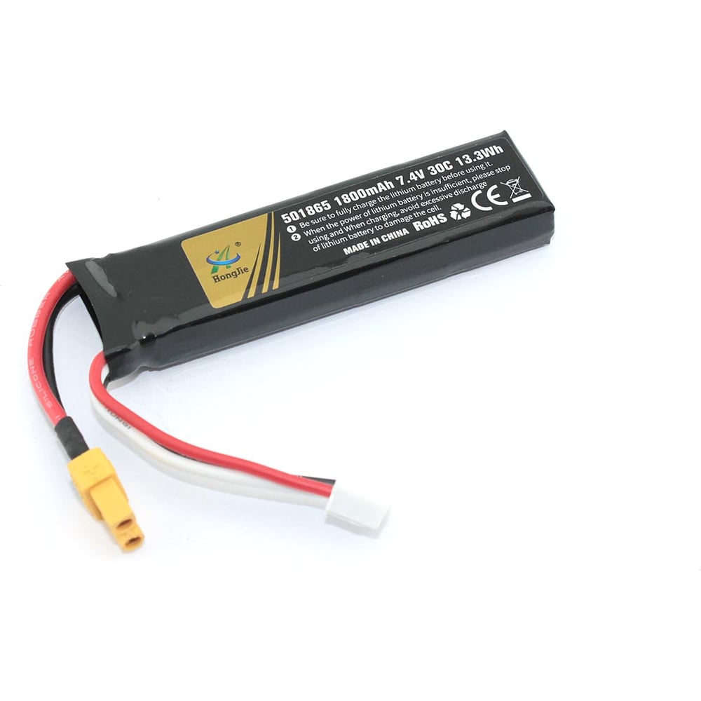 Изображение товара Аккумулятор AMPERIN Li-Pol 7.4v 1800mAh XT30 разъем