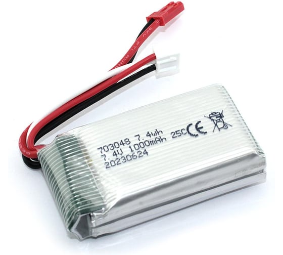 Изображение товара Аккумулятор AMPERIN Li-Pol 7.4V 703048 1000mAh JST 097009