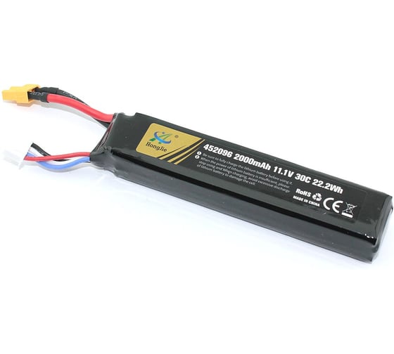 Изображение товара Аккумулятор AMPERIN Li-Pol 11.1v 452096 2000mah разъем XT30-Plug 096984