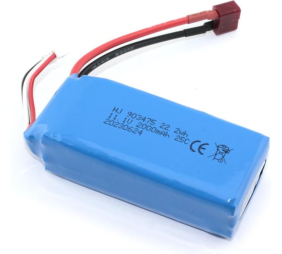 Изображение товара Аккумулятор AMPERIN Li-Pol 11.1V 903475 2000mAh разъем T-plug 096987