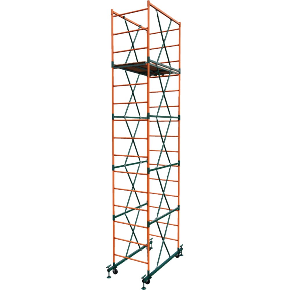 Изображение товара Высотная вышка-тура 1,0x2,0 м с колёсами и винтовыми опорами