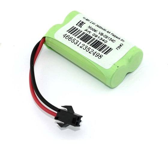 Изображение товара Аккумулятор AMPERIN Ni-MH 2.4V 2400mAh AA Flatpack разъем SM 091340
