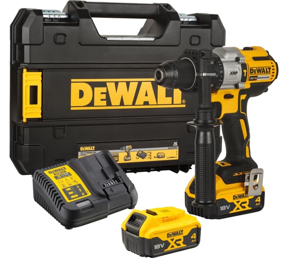 Изображение товара Дрель-шуруповерт Dewalt DCD996M2, 18 В, 2250 об/мин, 38250 уд/мин, с 2 АКБ 4 Ач и ЗУ, в кейсе TSTAK DCD996M2-QW