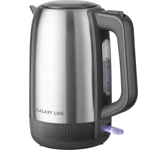 Изображение товара Чайник электрический Galaxy LINE GL 0365, серый, металл, 2200 Вт, 1,7 л, STRIX контроллер, корпус из нержавеющей стали AISI 304, съемный сетчатый фильтр, указатель уровн 7010103650