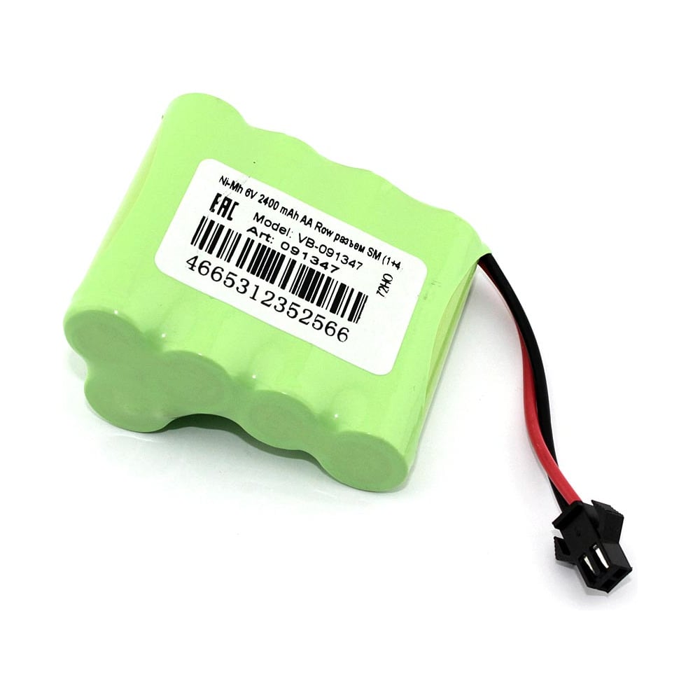 Изображение товара Аккумулятор AMPERIN Ni-Mh 6V 2400 mAh AA Row с разъемом SM