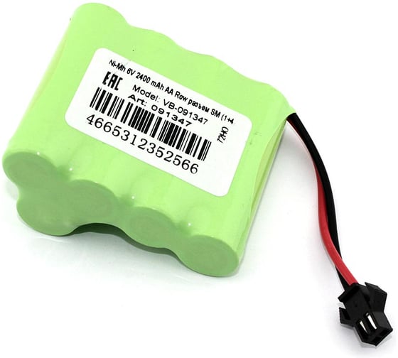 Изображение товара Аккумулятор AMPERIN Ni-Mh 6V 2400 mAh AA Row разъем SM (1+4) 091347
