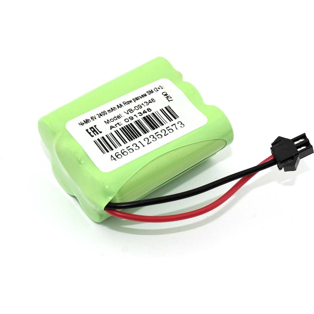 Изображение товара Аккумулятор AMPERIN Ni-Mh 6V 2400 mAh AA Row разъем SM