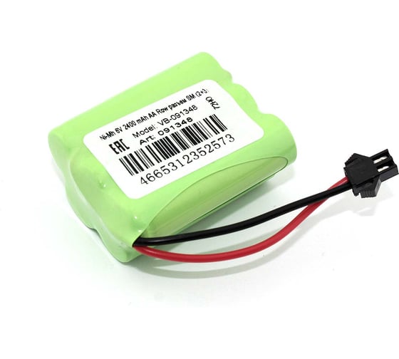 Изображение товара Аккумулятор AMPERIN Ni-Mh 6V 2400 mAh AA Row разъем SM (2+3) 091348
