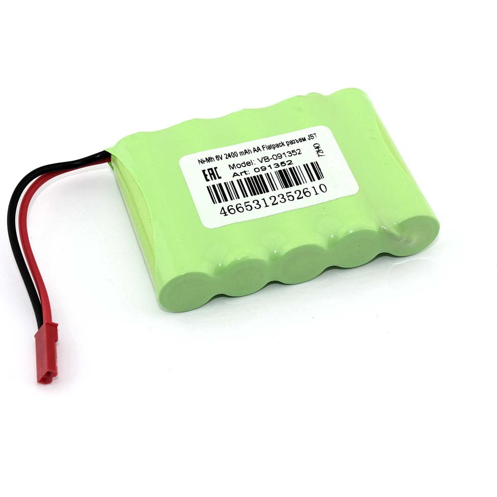 Изображение товара Аккумулятор Ni-Mh 6V 2400мАч AA Flatpack JST для радиоуправляемых устройств