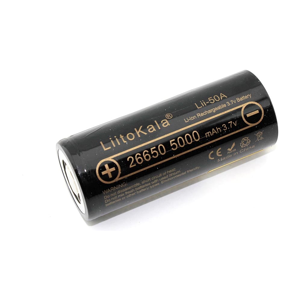 Изображение товара Аккумулятор 26650 Li-Ion 5000mAh 3.7V LiitoKala Lii-50A AMPERIN