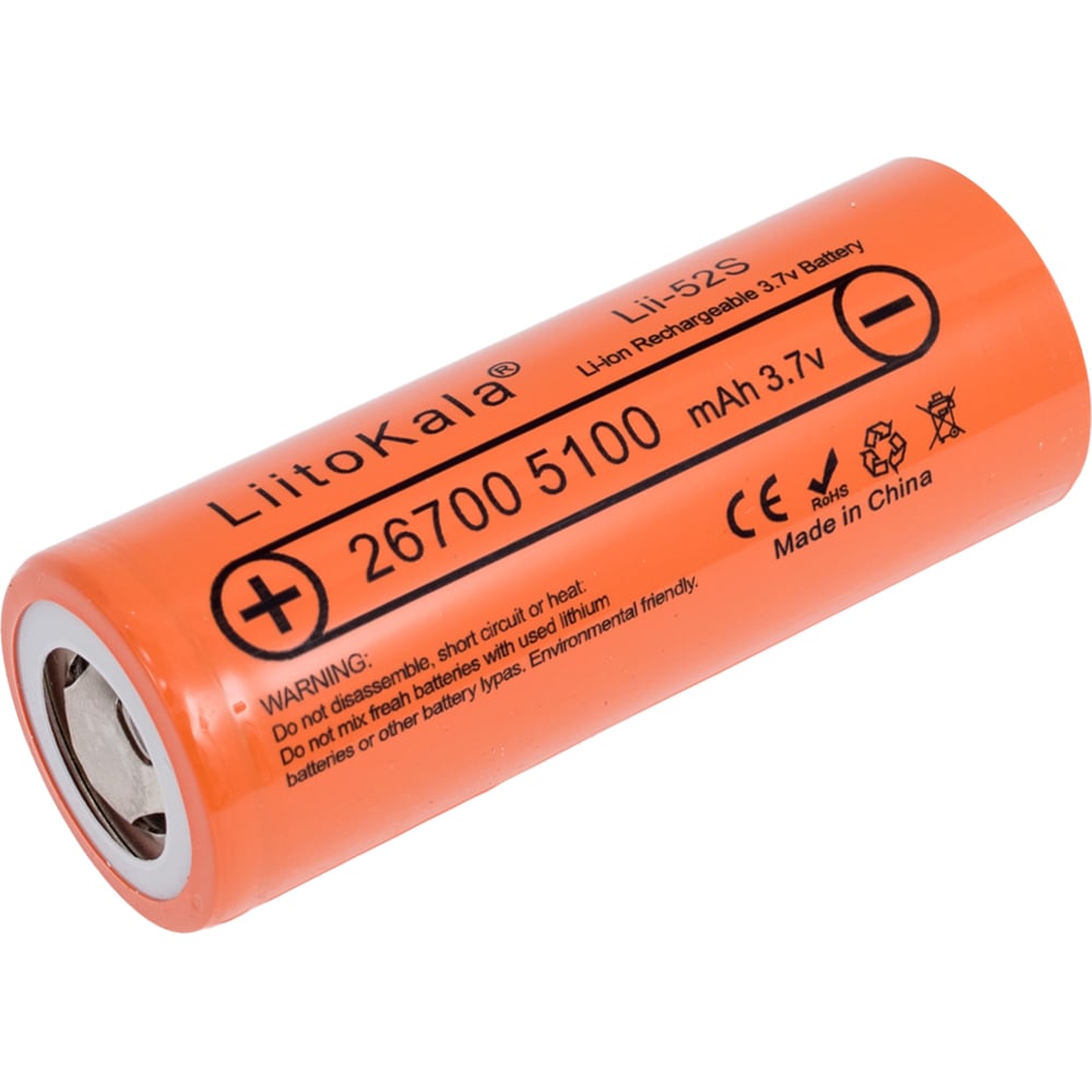 Изображение товара Аккумулятор литий-ионный 26700 Li-Ion LiitoKala Lii-52S 5100mAh