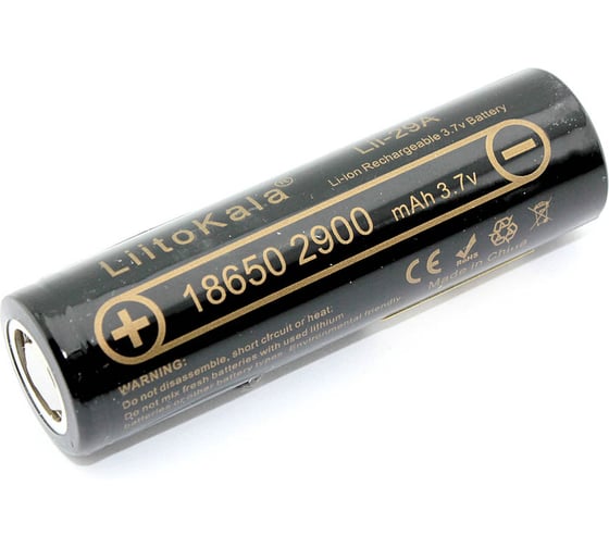 Изображение товара Аккумулятор AMPERIN типа 18650 Li-Ion LiitoKala Lii-29A 2900mAh, 3.7V 099290