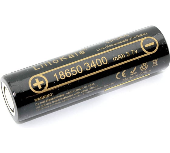 Изображение товара Аккумулятор AMPERIN типа 18650 Li-Ion LiitoKala Lii-34A 3400mAh, 3.7V 099293
