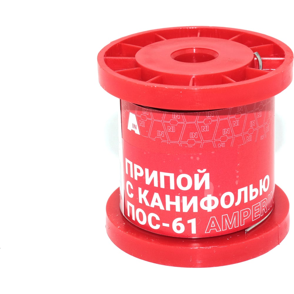 Изображение товара Припой AMPERIN с канифолью ПОС-61 S61-110R диаметр 1 мм 100 г