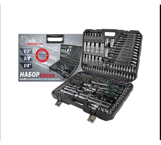 Изображение товара Набор инструмента Lion 216+3 предм. TOOLS 1/4, 3/8, 1/2DR, 1/2 LNB-216+3PROF