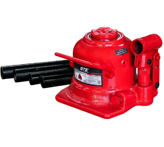 Изображение товара Домкрат гидравлический бутылочный GTE низкопрофильный с двумя штоками 10т (h min-125мм, h max-215мм, ход штока-90мм) /1/6 GTE-TH810002