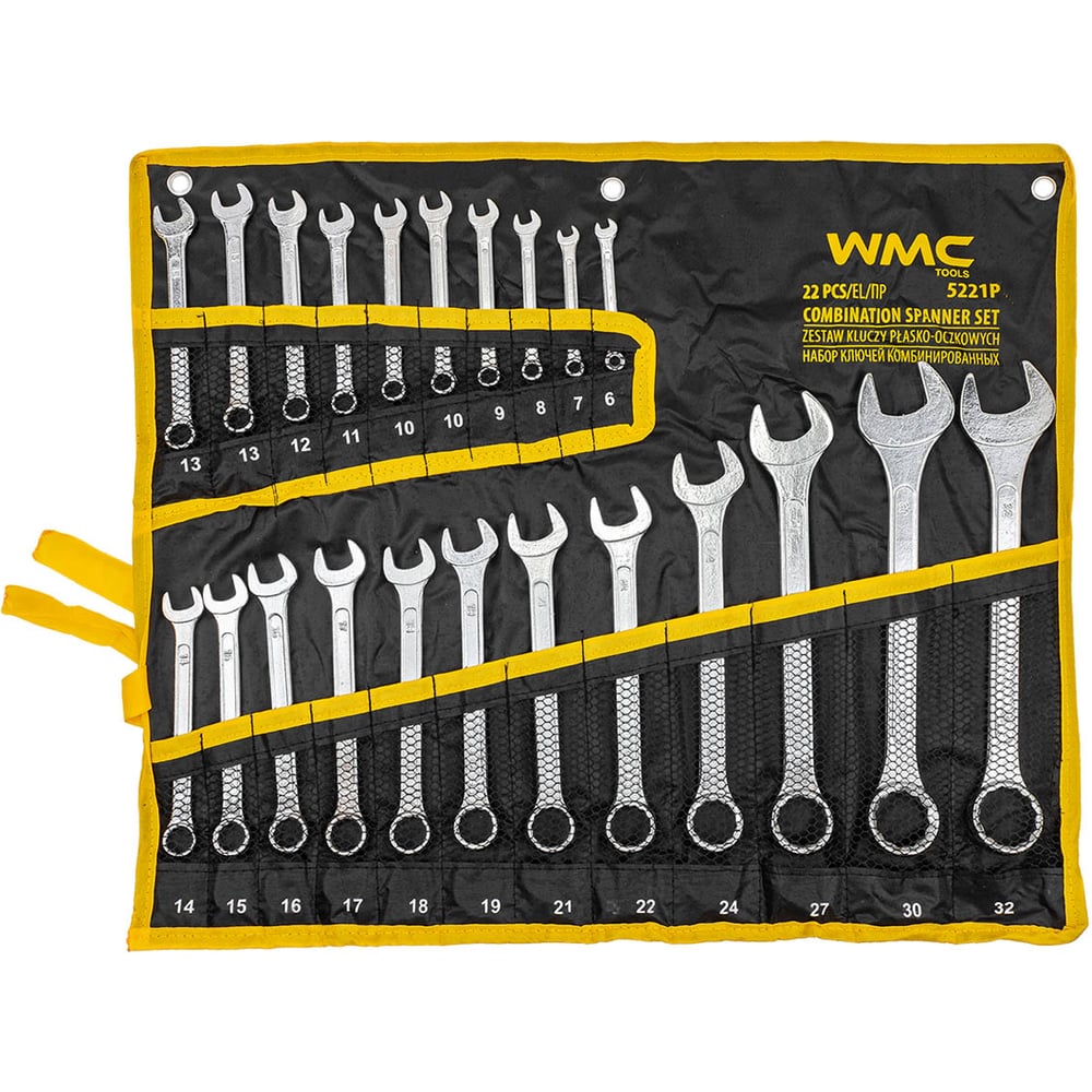 Изображение товара Набор ключей комбинированных WMC TOOLS 22 предмета WMC-5221P