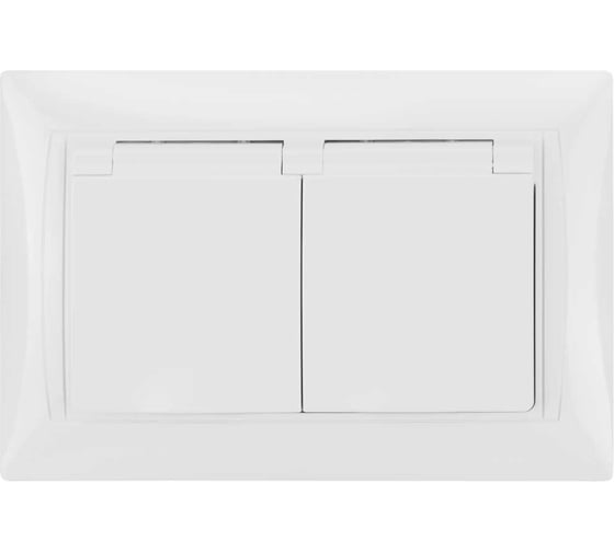 Изображение товара Розетка двойная 2п+з 16а 250в ip44 с защ. шт. с крышкой белая "лама" TDM ELECTRIC SQ1815-0060