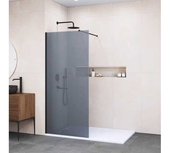 Изображение товара Душевая перегородка RGW 80x195 WA-010 B Чёрный/Тонированное(серое)/8 мм 351001008-34