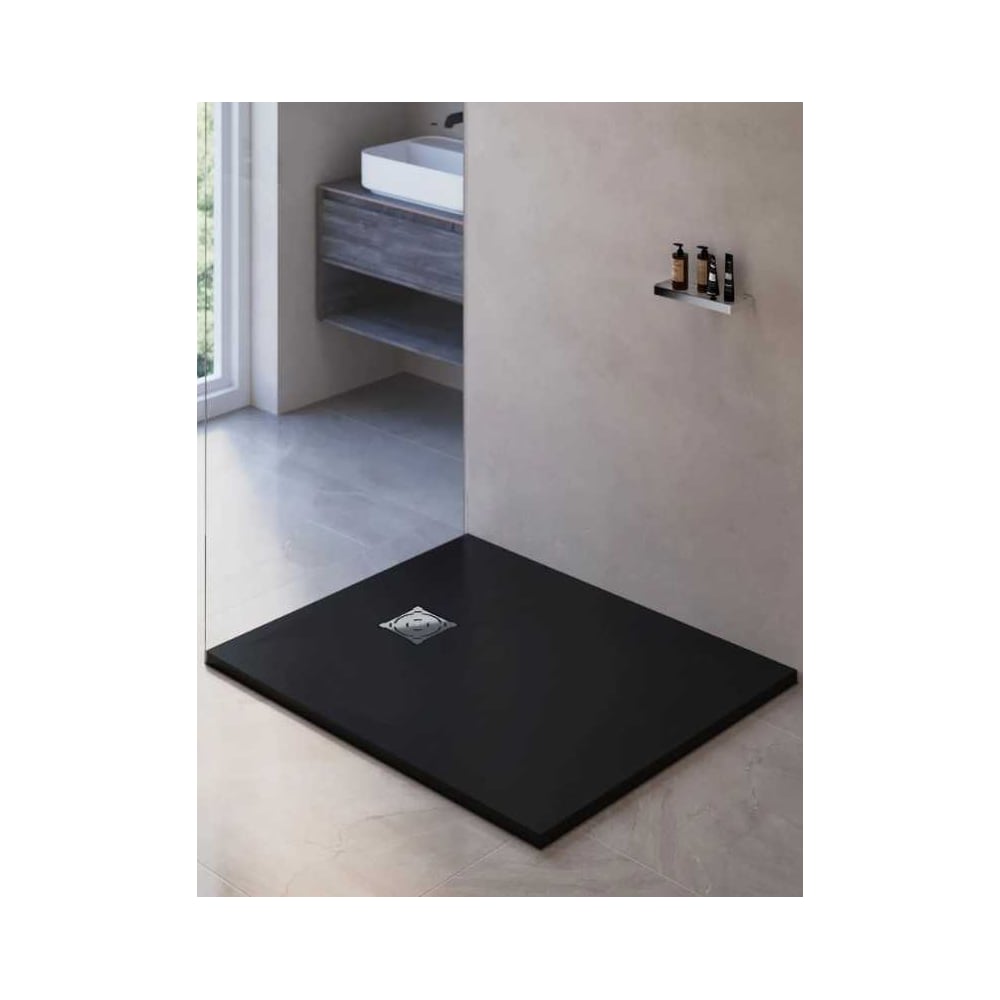 Изображение товара Душевой поддон RGW ST-0109G 90x100 см каменный графит низкий с решеткой