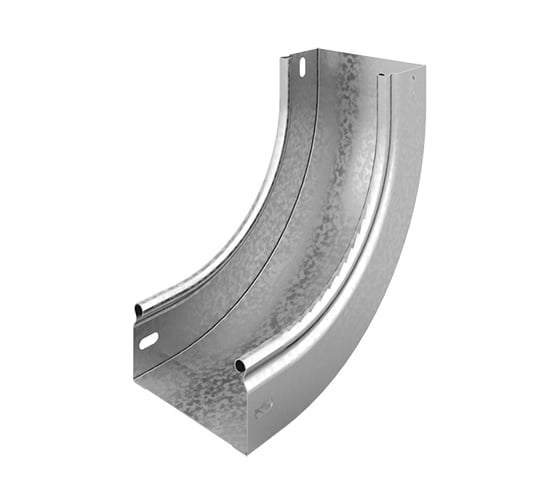 Изображение товара Угол внутренний OSTEC плавный 90 градусов к лотку 400x50, толщина 0,7 мм, Сендзимир цинк УВНТП90-400х50-0,7-R100-СЦ