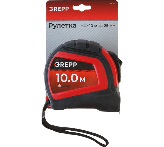 Изображение товара Рулетка GREPP Автостоп 10 м_25 мм /60/6 100-404