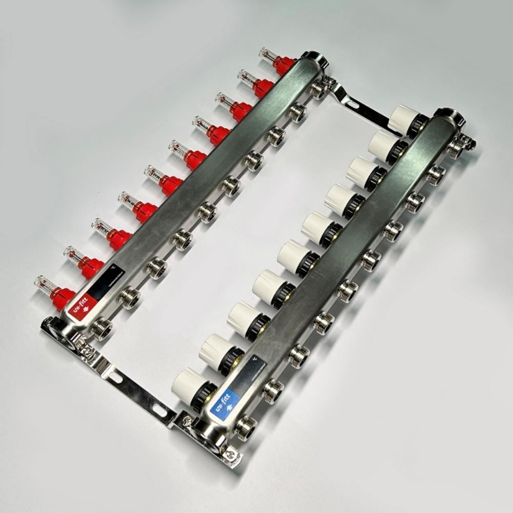 Изображение товара Коллекторная группа Uni-Fitt 1x10 вых 3/4 с расходомерами и вентилями