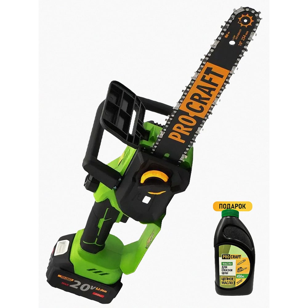 Изображение товара Цепная аккумуляторная пила PROCRAFT PKA34 20В 12 дюймов для профессионалов