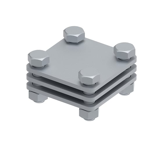 Изображение товара Соединитель плоского проводника OSTEC до 30 мм три пластины, гор. цинк МС-161-ГЦ