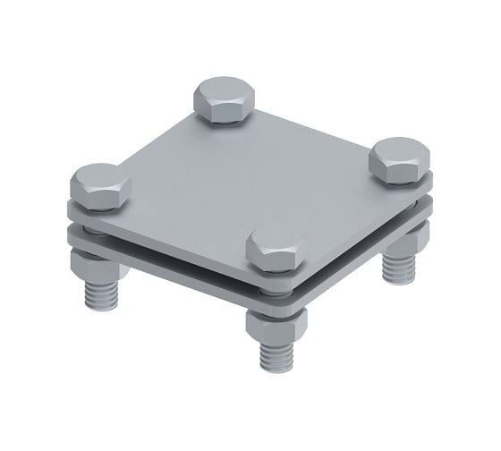 Изображение товара Соединитель плоского проводника OSTEC до 40 мм две пластины, гор. цинк МС-152-ГЦ