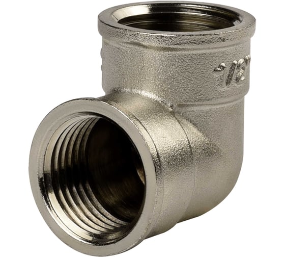 Изображение товара Угол ДМЗ 90 DN15 (1/2") ВР/ВР латунь никель, 10 шт ДМЗ.008.15Н10