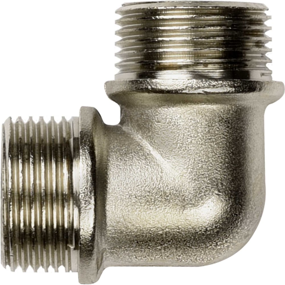 Угол ДМЗ 90 DN15 (1/2") НР/НР латунь никель, 10 шт ДМЗ.009.15Н10