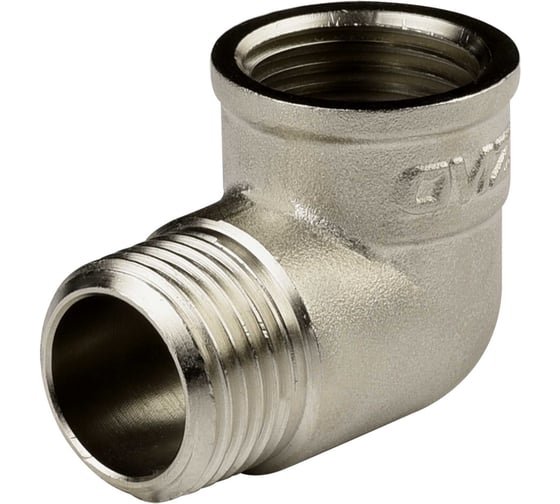 Изображение товара Угол ДМЗ 90 DN15 (1/2'') ВР/НР латунь никель, 5 шт ДМЗ.011.15Н5