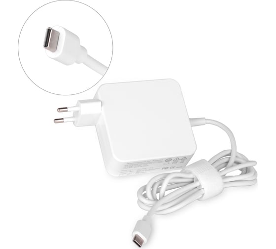 Изображение товара Блок питания TopOn 65W кабель Type-C, Power Delivery, Quick Charge 3.0 в розетку, белый TOP-UC65W