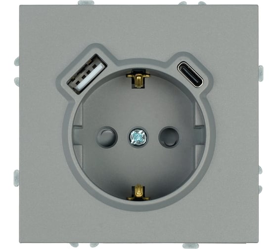 Изображение товара Розетка 1-местная STEKKER з/ш с/з 16А USBType C (механизм), 250В, 20W, се 50219