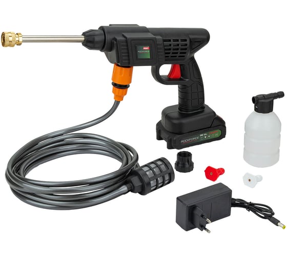 Изображение товара Мойка высокого давления аккумуляторная Rockforce 20В, 2.8л/мин, 15 бар RF-PG001(62608)