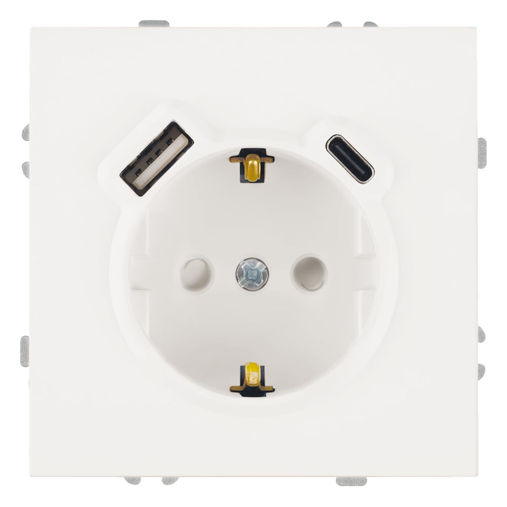 Изображение товара Электрическая розетка 1-местная STEKKER с USB Type C, IP20, белая