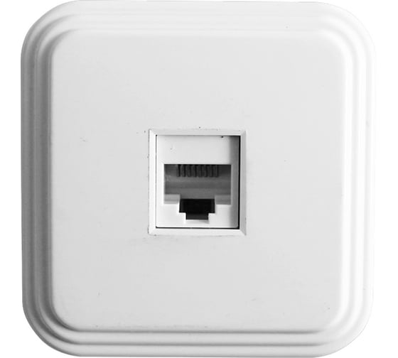 Изображение товара 1-местная компьютерная розетка STEKKER PST00-21-20 РК8-01, RJ-45, IP20, белый 39706