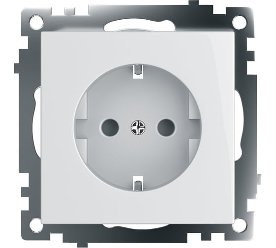 Изображение товара 1-местная розетка STEKKER с заземлением механизм, GLS16-7110-01, с защитной шторкой, Катрин, белый 39304