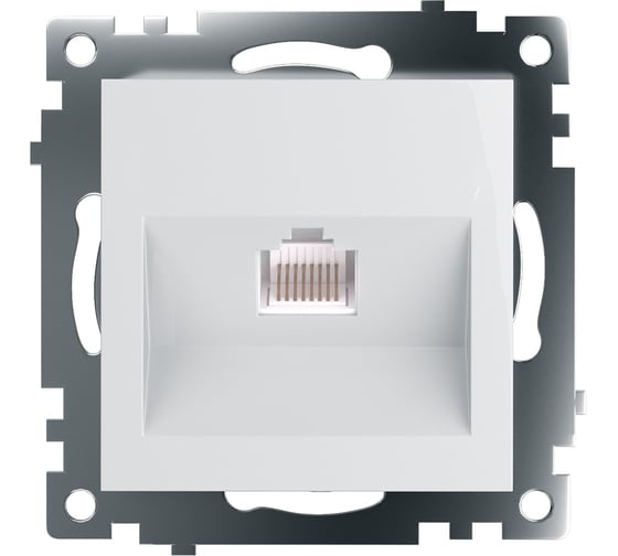 Изображение товара 1-местная компьютерная розетка STEKKER RJ-45 механизм, GLS00-7107-01, серия Катрин, белый 39305