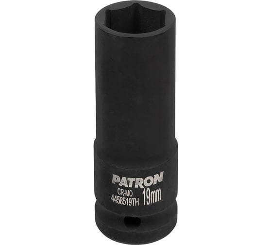 Изображение товара Головка ударная глубокая тонкостенная Patron 19мм (6 граней), 1/2" P-4458519TH(64692)