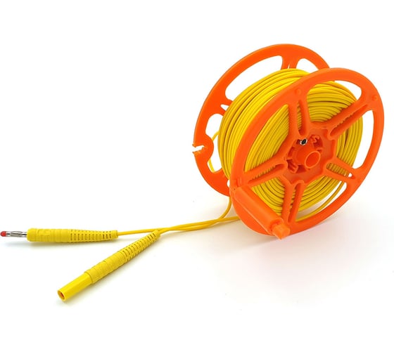 Изображение товара Провод измерительный 50 м на катушке с разъёмами банан жёлтый SONEL WAPRZ050YEBBSZ