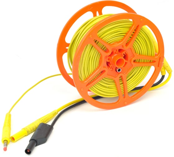 Изображение товара Провод измерительный 50 м на катушке экранированный с разъёмами банан жёлтый SONEL WAPRZ050YEBBSZЕ